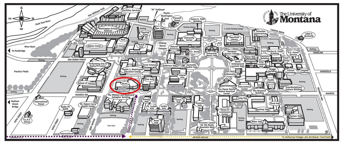 Map with Directions to the School of Music